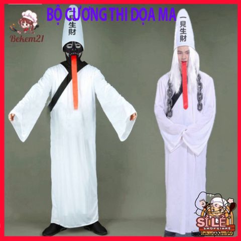 Bộ Trang Phục Halloween Diêm Vương Hắc Bạch Vô Thường cho Người Lớn - Trang Phục Ma Mị Ấn Tượng Cho Tiệc Hóa Trang
