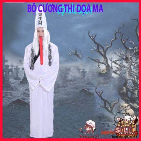 Bộ Trang Phục Halloween Diêm Vương Hắc Bạch Vô Thường cho Người Lớn - Trang Phục Ma Mị Ấn Tượng Cho Tiệc Hóa Trang
