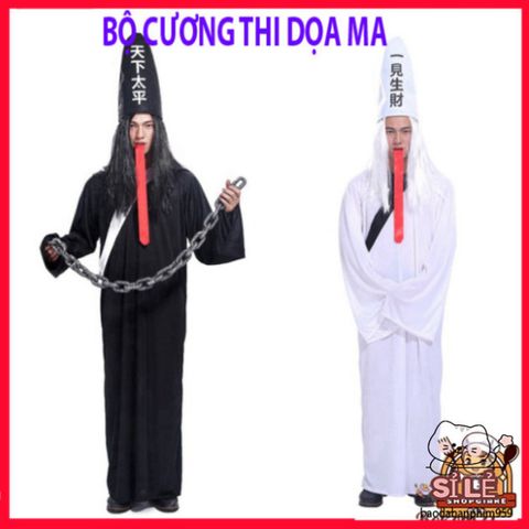 Bộ Trang Phục Halloween Diêm Vương Hắc Bạch Vô Thường cho Người Lớn - Trang Phục Ma Mị Ấn Tượng Cho Tiệc Hóa Trang