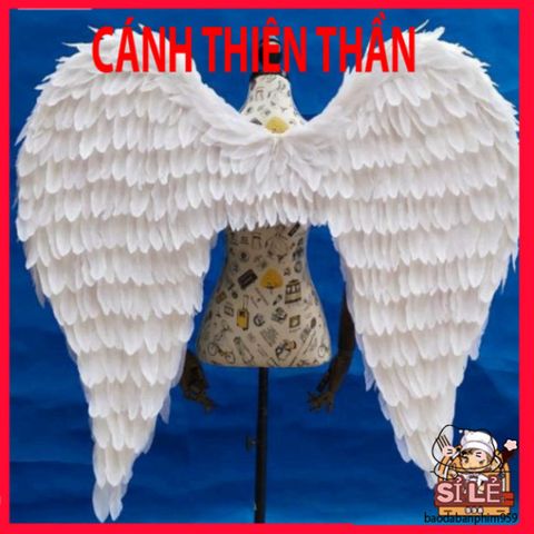 Cánh Thiên Thần Gothic Lông Vũ Trắng Cho Người Lớn - Phụ Kiện Hóa Trang Halloween Độc Đáo, Thoải Mái và Ấn Tượng