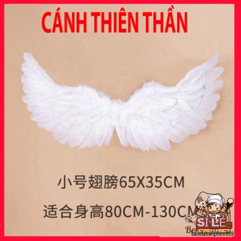 Cánh Thiên Thần Gothic Lông Vũ Trắng Cho Người Lớn - Phụ Kiện Hóa Trang Halloween Độc Đáo, Thoải Mái và Ấn Tượng