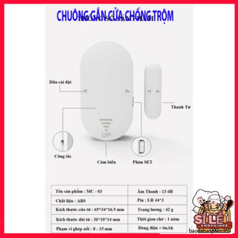 Thiết Bị Chống Trộm CTFAST MC-03 - Chuông Đa Chức Năng Cảnh Báo Khi Mở Cửa, Bảo Vệ Ngôi Nhà Thông Minh, Âm Thanh Lên Đến 130 Decibel