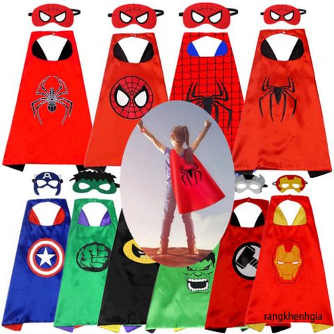 Bộ Trang Phục Áo Choàng Avengers Kèm Mặt Nạ - Siêu Anh Hùng Marvel Dành Cho Trẻ Em Hóa Trang Lễ Hội Halloween, Sinh Nhật