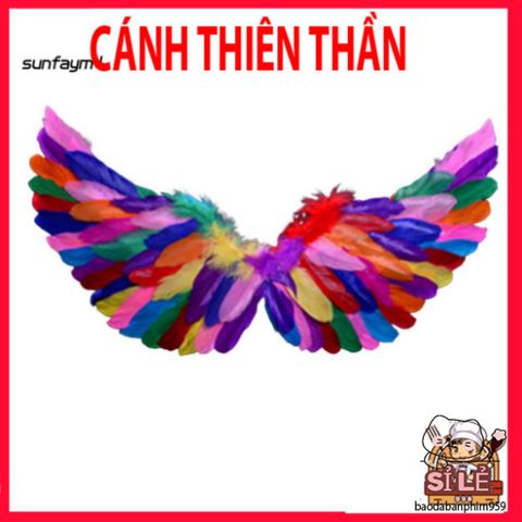 Cánh Lông Thiên Thần Màu Sắc Tươi Sáng - Phụ Kiện Thời Trang Chụp Hình và Hóa Trang Độc Đáo, Đáng Yêu cho Các Dịp Lễ Hội