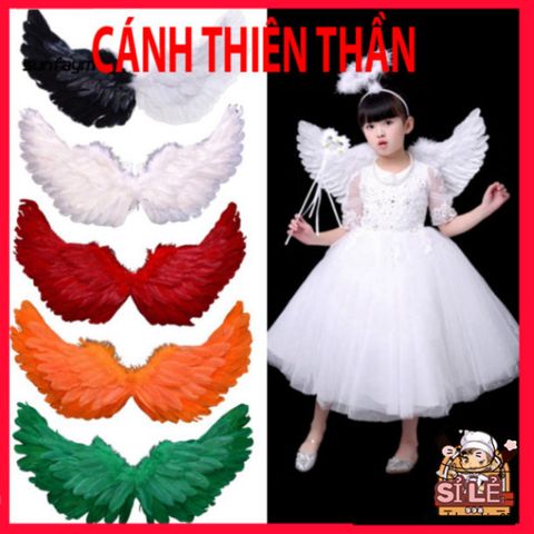 Cánh Lông Thiên Thần Màu Sắc Tươi Sáng - Phụ Kiện Thời Trang Chụp Hình và Hóa Trang Độc Đáo, Đáng Yêu cho Các Dịp Lễ Hội