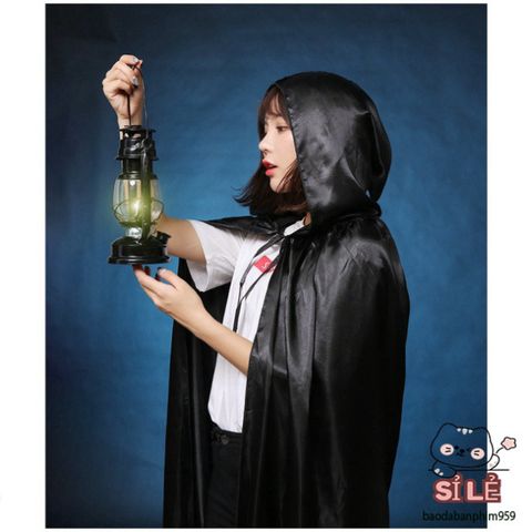 Áo choàng Vampire Halloween Đỏ Đen - Ma Cà Rồng Chất Liệu Nilon Đặc Biệt, Phong Cách Thần Chết Hóa Trang Nghệ Thuật