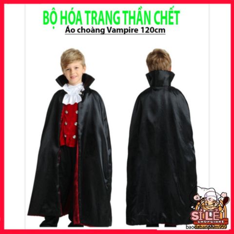 Áo choàng Vampire Halloween Đỏ Đen - Ma Cà Rồng Chất Liệu Nilon Đặc Biệt, Phong Cách Thần Chết Hóa Trang Nghệ Thuật