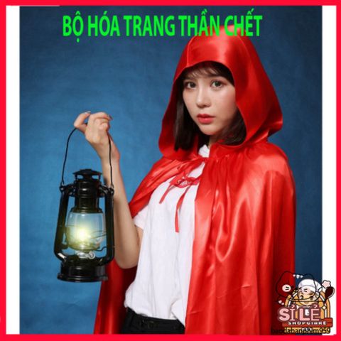 Áo choàng Vampire Halloween Đỏ Đen - Ma Cà Rồng Chất Liệu Nilon Đặc Biệt, Phong Cách Thần Chết Hóa Trang Nghệ Thuật