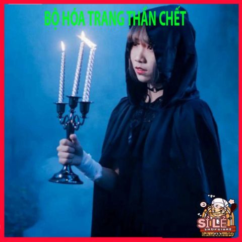 Áo choàng Vampire Halloween Đỏ Đen - Ma Cà Rồng Chất Liệu Nilon Đặc Biệt, Phong Cách Thần Chết Hóa Trang Nghệ Thuật