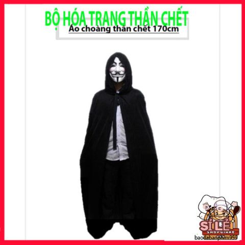 Áo choàng Vampire Halloween Đỏ Đen - Ma Cà Rồng Chất Liệu Nilon Đặc Biệt, Phong Cách Thần Chết Hóa Trang Nghệ Thuật
