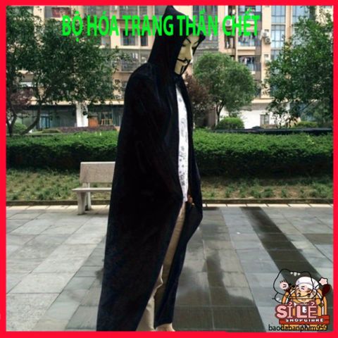 Áo choàng Vampire Halloween Đỏ Đen - Ma Cà Rồng Chất Liệu Nilon Đặc Biệt, Phong Cách Thần Chết Hóa Trang Nghệ Thuật