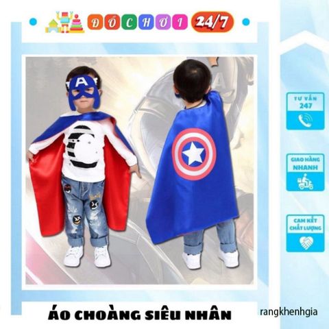 Áo Choàng Siêu Nhân Hoá Trang Trung Thu & Halloween Cho Bé - Kèm Mặt Nạ Độc Đáo, Vải Mềm An Toàn, Thích Hợp Cho Dịp Lễ Hội