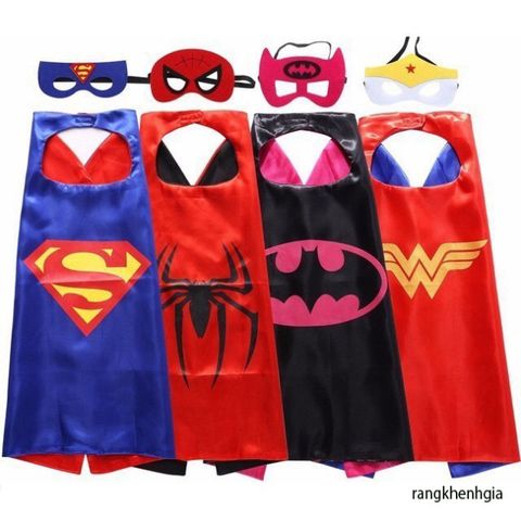 Áo Choàng Siêu Nhân Hoá Trang Trung Thu & Halloween Cho Bé - Kèm Mặt Nạ Độc Đáo, Vải Mềm An Toàn, Thích Hợp Cho Dịp Lễ Hội