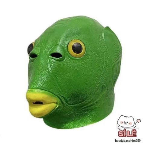 Mặt Nạ Cá Đầu Xanh Dễ Thương - Phụ Kiện Tiệc Hóa Trang, Phong Cách Vui Nhộn Dành Cho Fan Trickster Party