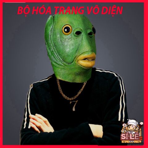 Mũ Đội Đầu Cá Xanh Latex Hài Hước - Phụ Kiện Cosplay Tiệc Tùng Cho Người Lớn Và Trẻ Em, Thích Hợp Lễ Hội Halloween, Phục Sinh
