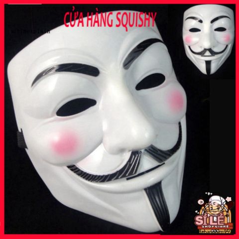 Mặt nạ V for Vendetta - Phụ kiện Halloween độc đáo, lý tưởng cho tiệc hóa trang và cosplay, an toàn sức khỏe, chất liệu nhựa cao cấp.