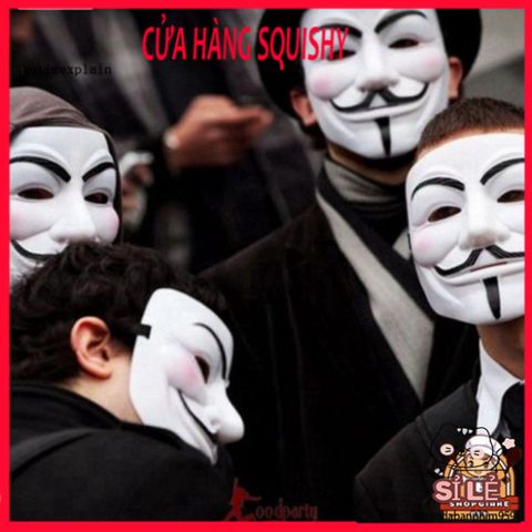 Mặt nạ V for Vendetta - Phụ kiện Halloween độc đáo, lý tưởng cho tiệc hóa trang và cosplay, an toàn sức khỏe, chất liệu nhựa cao cấp.