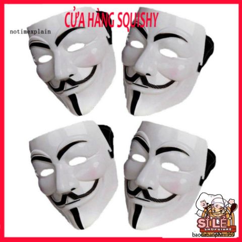 Mặt nạ V for Vendetta - Phụ kiện Halloween độc đáo, lý tưởng cho tiệc hóa trang và cosplay, an toàn sức khỏe, chất liệu nhựa cao cấp.