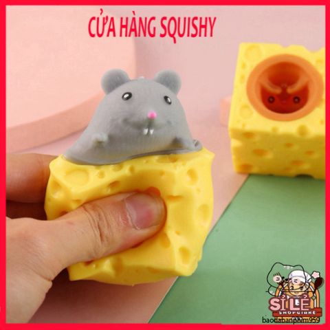 Đồ Chơi Squishy Chuột Chui Ra Từ Phô Mai - Đồ Chơi Giải Trí Dễ Thương Dành Cho Trẻ Em Và Người Lớn, Xu Hướng Mới 2023