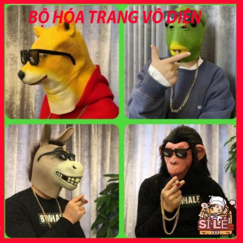 Mặt Nạ Hình Đầu Cá Xanh - Mặt Nạ Silicone Vui Nhộn Cho Halloween, Tiệc Hóa Trang, Phù Hợp Với Người Lớn & Trẻ Em