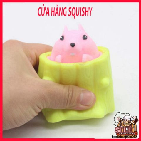 Đồ Chơi Bóp Dẻo Squishy Trứng Sóc Gốc Cây - Giải Tỏa Căng Thẳng An Toàn Cho Trẻ Em và Người Lớn, Đồ Chơi Halloween Thú Vị