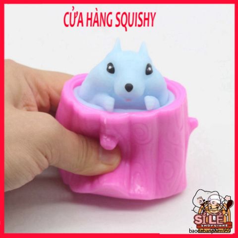Đồ Chơi Bóp Dẻo Squishy Trứng Sóc Gốc Cây - Giải Tỏa Căng Thẳng An Toàn Cho Trẻ Em và Người Lớn, Đồ Chơi Halloween Thú Vị