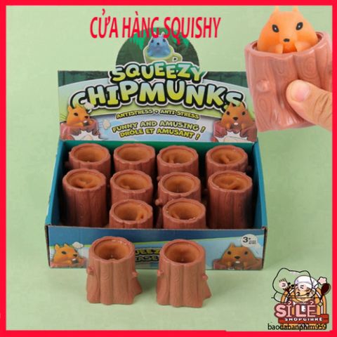 Đồ Chơi Bóp Dẻo Squishy Trứng Sóc Gốc Cây - Giải Tỏa Căng Thẳng An Toàn Cho Trẻ Em và Người Lớn, Đồ Chơi Halloween Thú Vị
