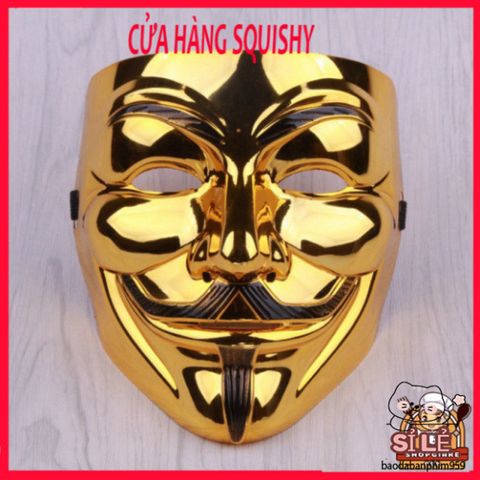 Mặt Nạ Vàng Bóng Hacker GOLD 2021 - Phụ Kiện Hóa Trang Sang Trọng Dành Cho Halloween & Cosplay, Tạo Dáng Quyền Lực