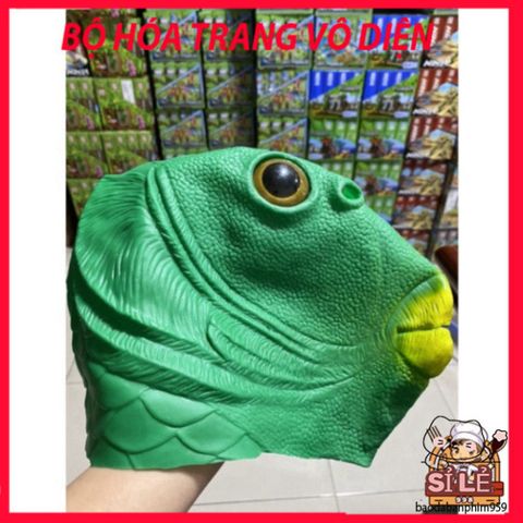 Mặt Nạ Đầu Cá Xanh Da Trời - Phụ Kiện Hóa Trang Vui Nhộn Cho Tiệc Halloween, Lễ Hội, Hoạt Động Giải Trí - An Toàn, Thoáng Khí, Thú Vị