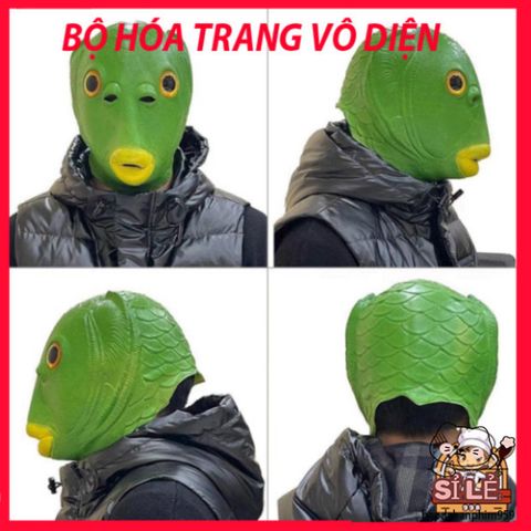 Mặt Nạ Đầu Cá Xanh Da Trời - Phụ Kiện Hóa Trang Vui Nhộn Cho Tiệc Halloween, Lễ Hội, Hoạt Động Giải Trí - An Toàn, Thoáng Khí, Thú Vị