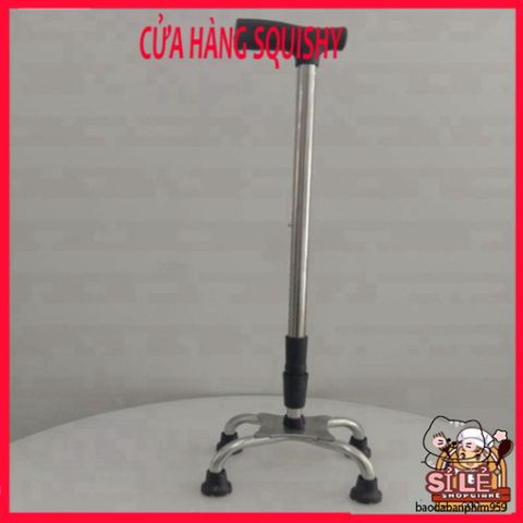 Gậy Batoong 4 Chân INOX Điều Chỉnh - Hỗ Trợ Người Già An Toàn, Chống Trượt, Tăng Cường Tự Tin Khi Di Chuyển