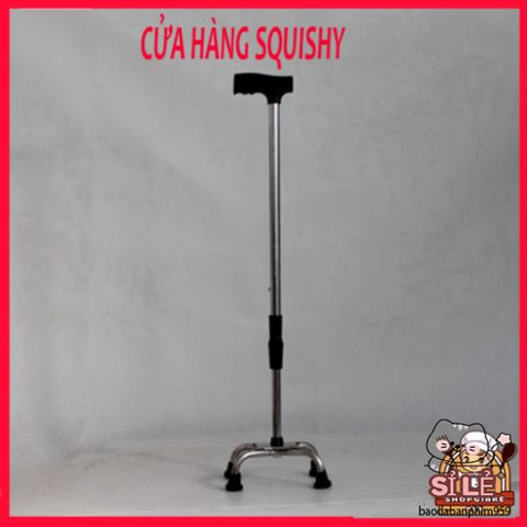 Gậy Batoong 4 Chân INOX Điều Chỉnh - Hỗ Trợ Người Già An Toàn, Chống Trượt, Tăng Cường Tự Tin Khi Di Chuyển