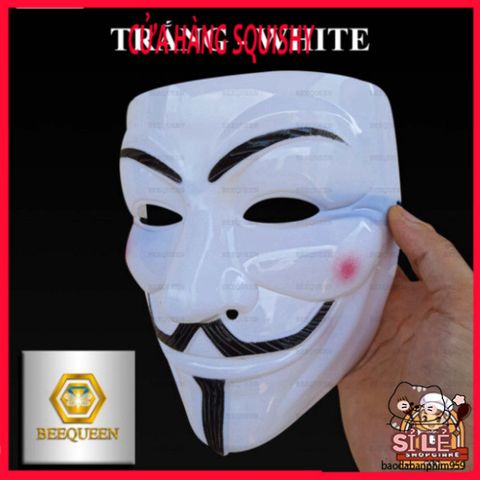 Mặt Nạ Hacker Anonymous - Mặt Nạ Thằng Hề Vàng Trắng Cho Tiệc Hóa Trang, Cosplay, Phong Cách Độc Đáo