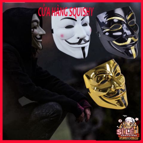 Mặt Nạ Hacker Anonymous Cosplay - Phụ Kiện Hóa Trang Halloween, Màu Vàng, Bạc, Đen, Trắng, Đồ Đặc Biệt Cho Tiệc Hóa Trang