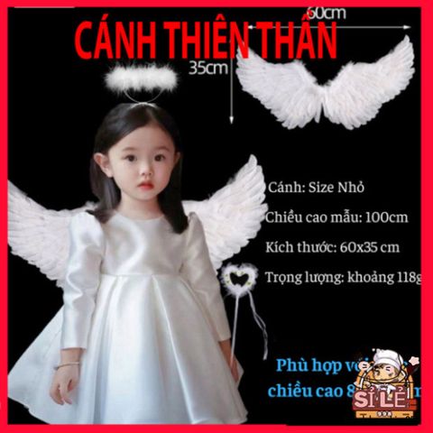 Bộ Cánh Thiên Thần Lông Vũ Cho Bé Gái - Trang Phục Công Chúa Halloween, Trung Thu, Tết - Quà Tặng Thú Vị và Đáng Yêu