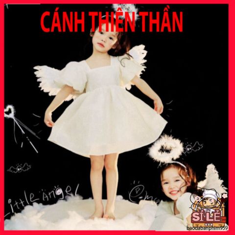 Bộ Cánh Thiên Thần Lông Vũ Cho Bé Gái - Trang Phục Công Chúa Halloween, Trung Thu, Tết - Quà Tặng Thú Vị và Đáng Yêu