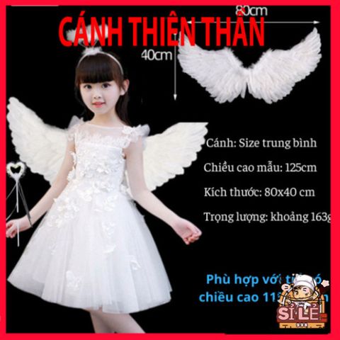 Bộ Cánh Thiên Thần Lông Vũ Cho Bé Gái - Trang Phục Công Chúa Halloween, Trung Thu, Tết - Quà Tặng Thú Vị và Đáng Yêu