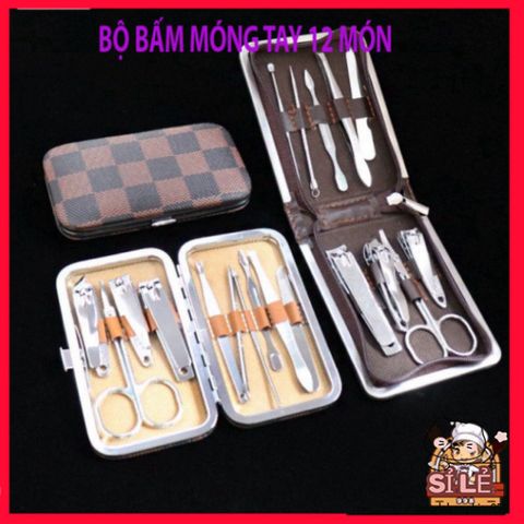 Bộ Dụng Cụ Chăm Sóc Móng Tay và Chân 12 Món Cao Cấp - Kim Khí Thép Không Gỉ, Tiện Dụng Tại Nhà, Đẹp và Bền Chắc