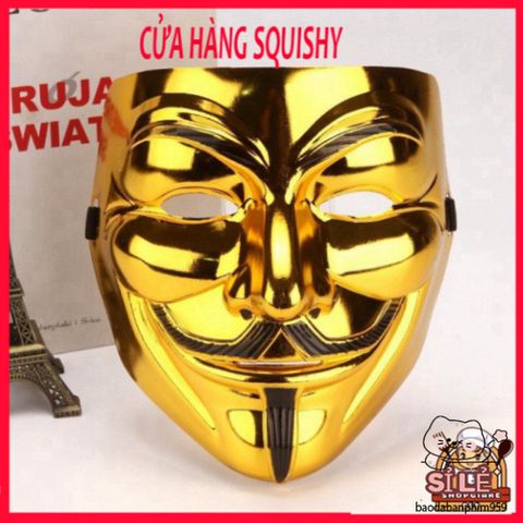 Mặt Nạ Hacker Chúa Anonymous Vàng Bạc Đen Trắng - Phụ Kiện Hóa Trang Cosplay Độc Đáo Dành Cho Tiệc Halloween