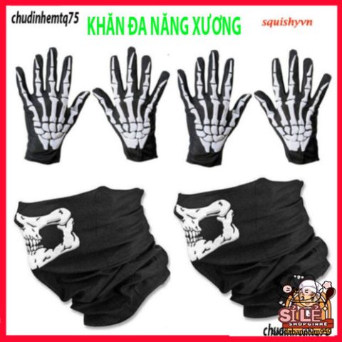 Khẩu Trang Xương Hình Đầu Lâu Đa Năng - Khăn Vải Lanh Thoáng Mát, Bảo Vệ Chống Bụi Cho Phượt, Leo Núi, Dã Ngoại