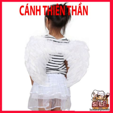 Đôi cánh thiên thần lông vũ trắng cho bé - Phụ kiện hóa trang lễ hội dễ thương, giúp bé tỏa sáng và vui chơi sáng tạo