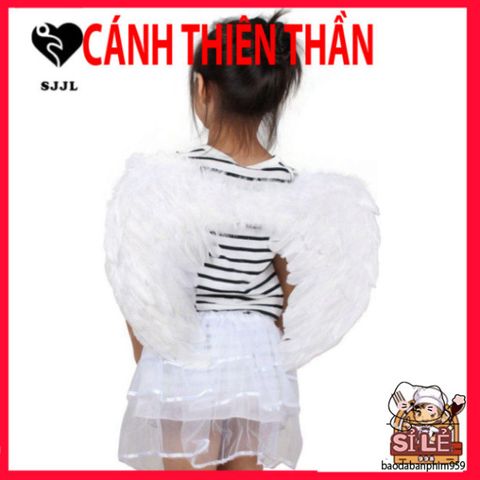 Đôi cánh thiên thần lông vũ trắng cho bé - Phụ kiện hóa trang lễ hội dễ thương, giúp bé tỏa sáng và vui chơi sáng tạo