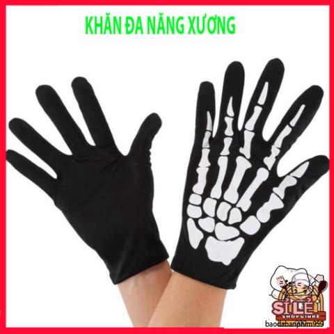 Khẩu Trang Đầu Lâu Kinh Dị - Bộ Mặt Nạ và Găng Tay Hóa Trang Cho Tiệc Halloween, Dịch Vụ Nhập Vai Huyền Bí