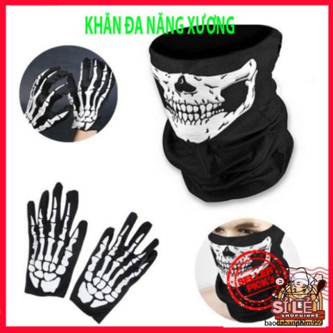 Khẩu Trang Đầu Lâu Kinh Dị - Bộ Mặt Nạ và Găng Tay Hóa Trang Cho Tiệc Halloween, Dịch Vụ Nhập Vai Huyền Bí