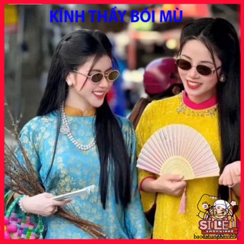 Kính Thầy Tướng Chụp Ảnh Áo Dài Tết 305 - Kính Mát Phong Cách Cổ Trang Trung Hoa, UV400, Thời Trang 2023