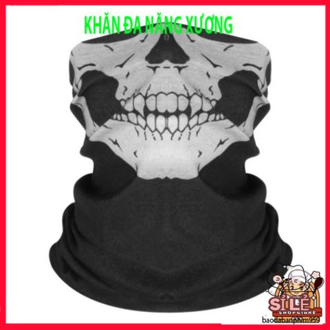 Khăn Ống Đầu Lâu Phượt Đa Năng - Khăn Bandana Thời Trang Cho Các Chuyến Đi Phiêu Lưu, Bảo Vệ Và Tạo Phong Cách Streetwear