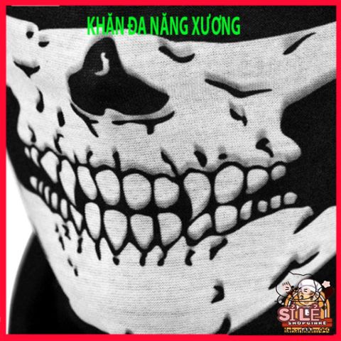 Khăn Đa Năng Đầu Lâu Đen - Khăn Bịt Mặt Thời Trang Đa Chức Năng Cho Phượt và Du Lịch, Chất Liệu Polyester Mềm Mại