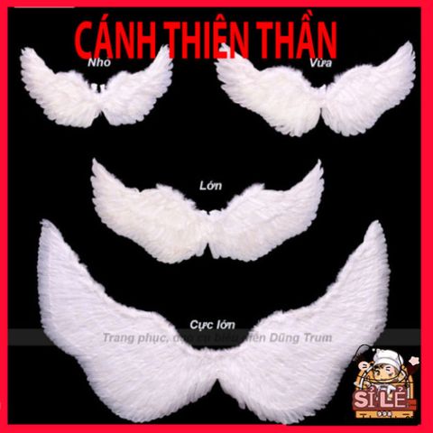 Cánh Thiên Thần Lông Vũ Trắng Cho Trẻ Em - Phụ Kiện Hóa Trang Đáng Yêu Bên Cạnh Cài Đầu & Gậy Thiên Thần