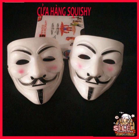 Mặt Nạ Hacker Anonymous - Phụ Kiện Cosplay Hóa Trang Halloween, Đen Bạc Vàng Trắng, Độc Đáo Cho Dự Tiệc và Fandom Tech