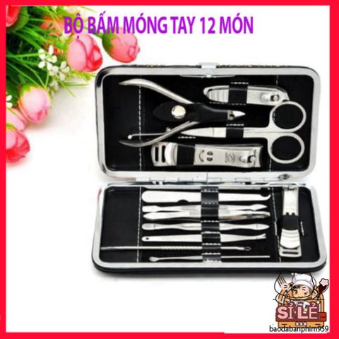 Bộ Dụng Cụ Cắt Móng Tay 12 Món Không Gỉ - Hộp Da Sang Trọng, Chăm Sóc Cá Nhân Tại Nhà, Dụng Cụ Làm Đẹp Chất Lượng Cao